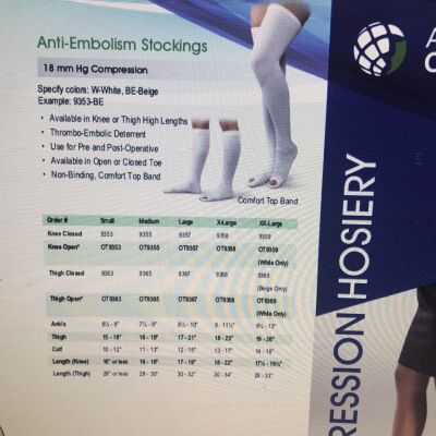 anti-embolism  stocking thigh high 18 mmhg Unisex